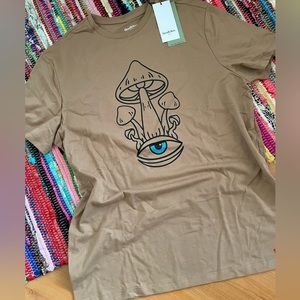 Evil eye mushroom. intervened t-shirt, original, unique. Man